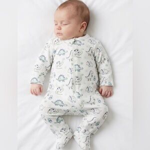 ❤️Little Me White Dinosaur Print Footie